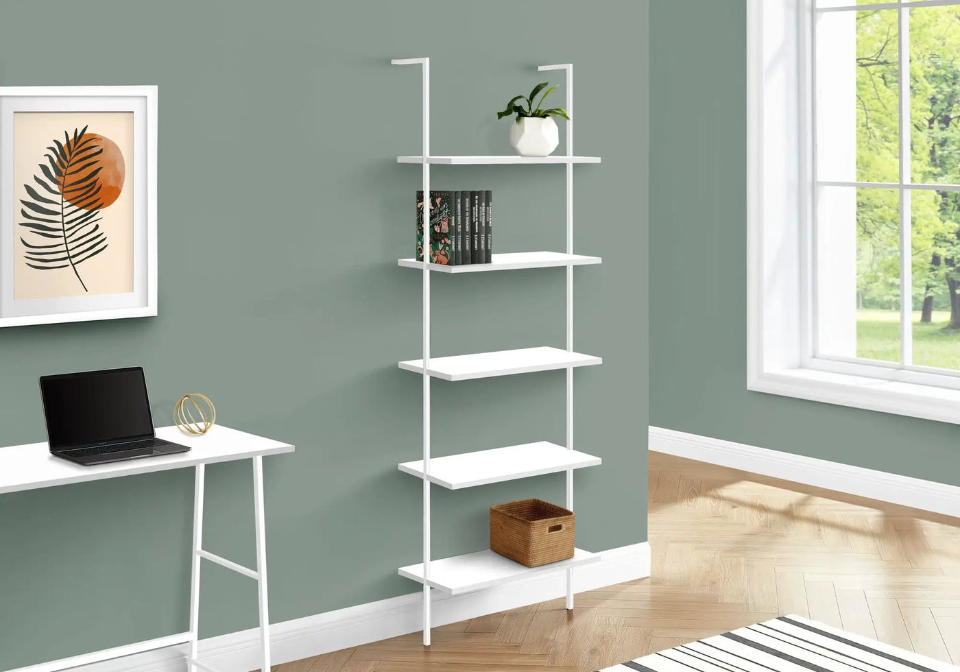 Etagere Bookcase Ladder 5 Tier For Office by Unique Piece Furniture