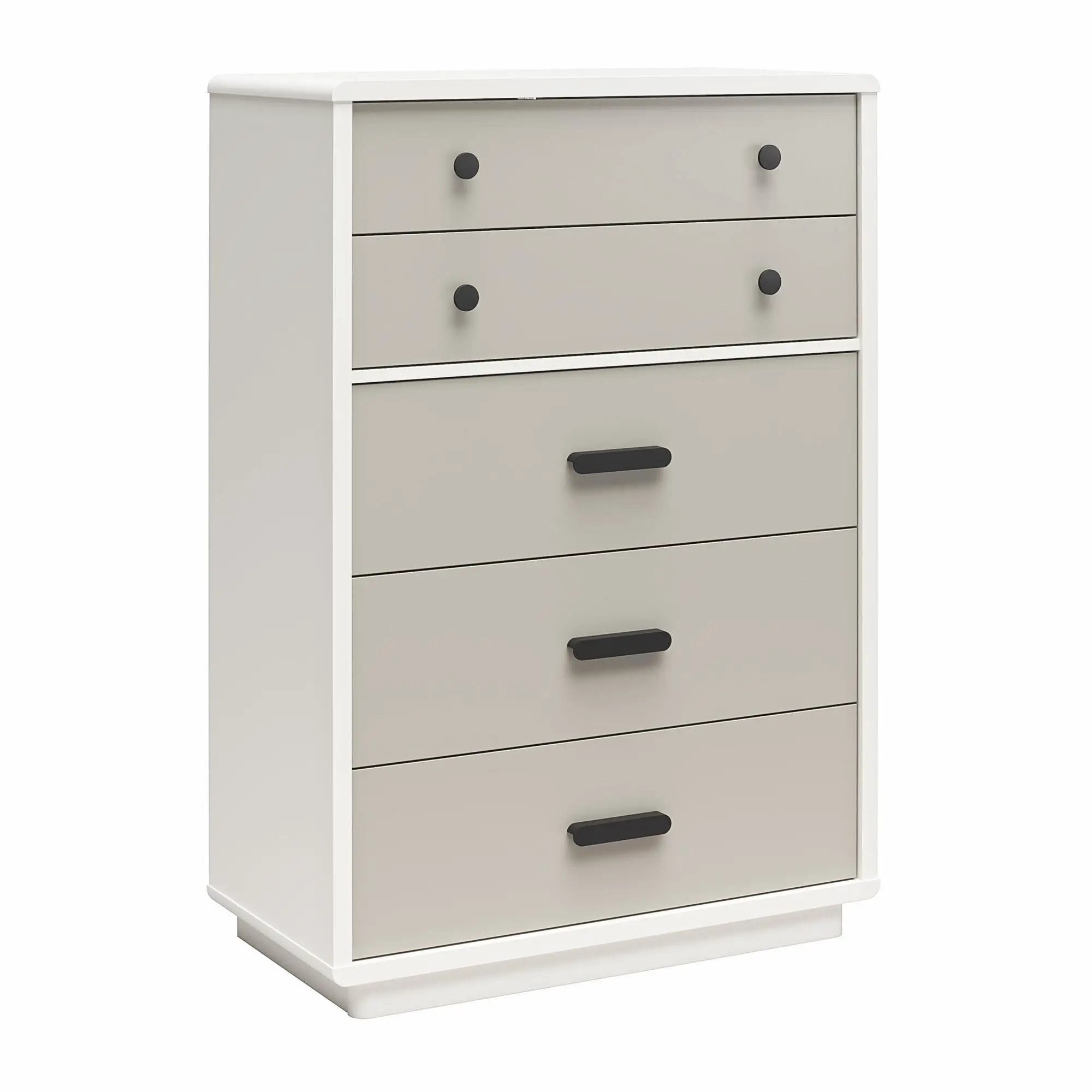 Valencia - 5 Drawer Dresser - White / Gray by Unique Piece Furniture