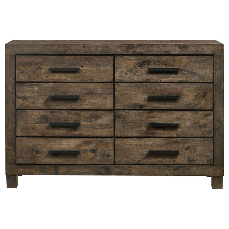 Bren - 8 Drawer Dresser With Pull Handles - Rustic