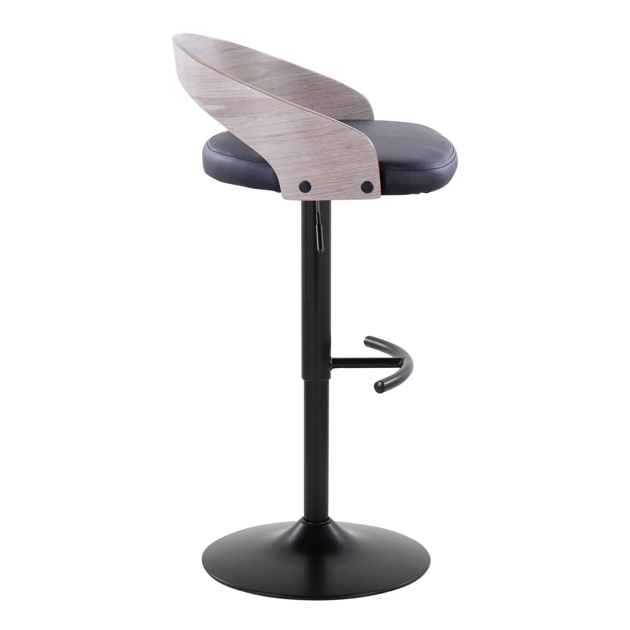 Grotto - Contemporary Adjustable Barstool With Swivel With Rounded T Footrest Elegant Design (Set of 2) by Unique Piece Furniture