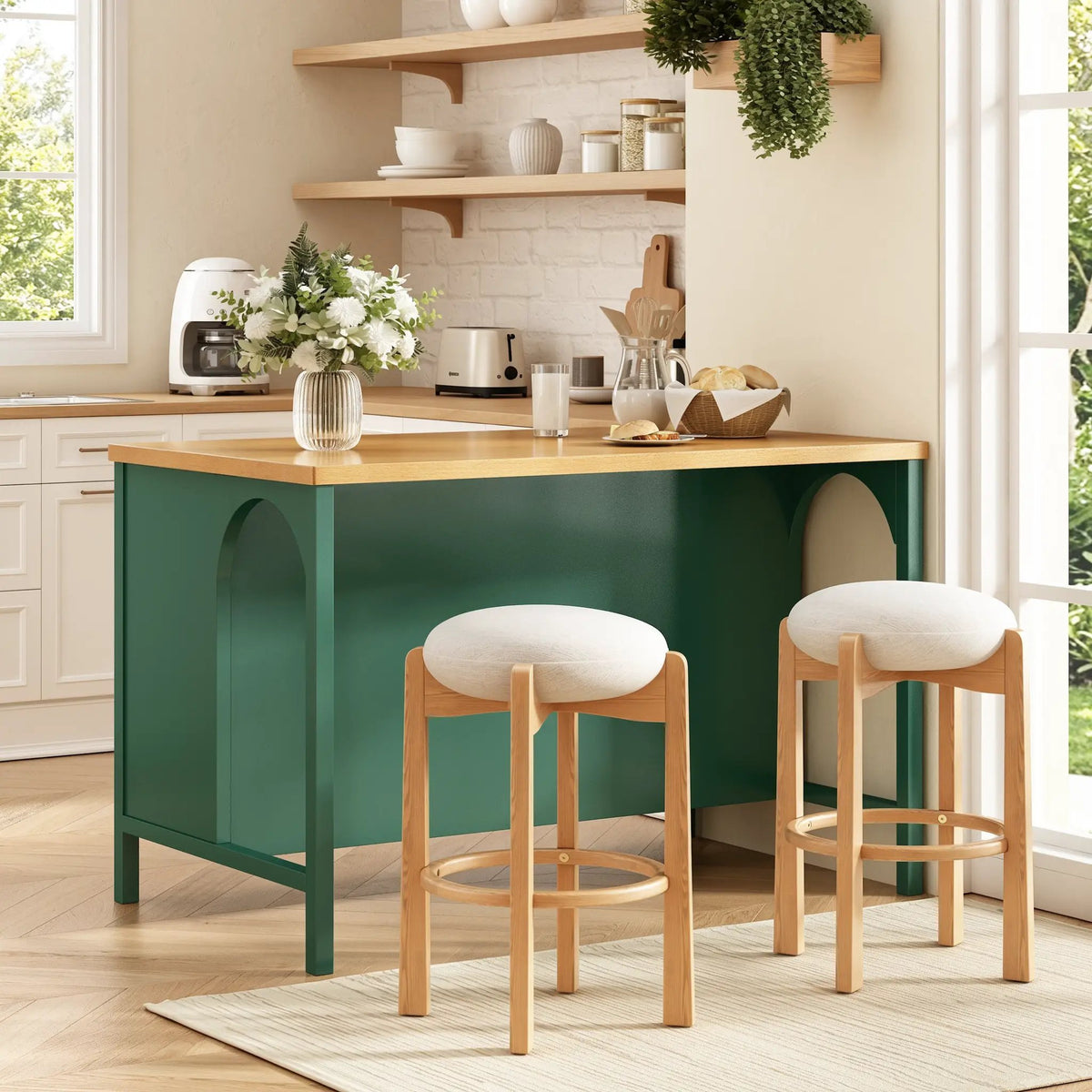 56" Farmhouse Kitchen Island with Open Storage by HouseOfZazla