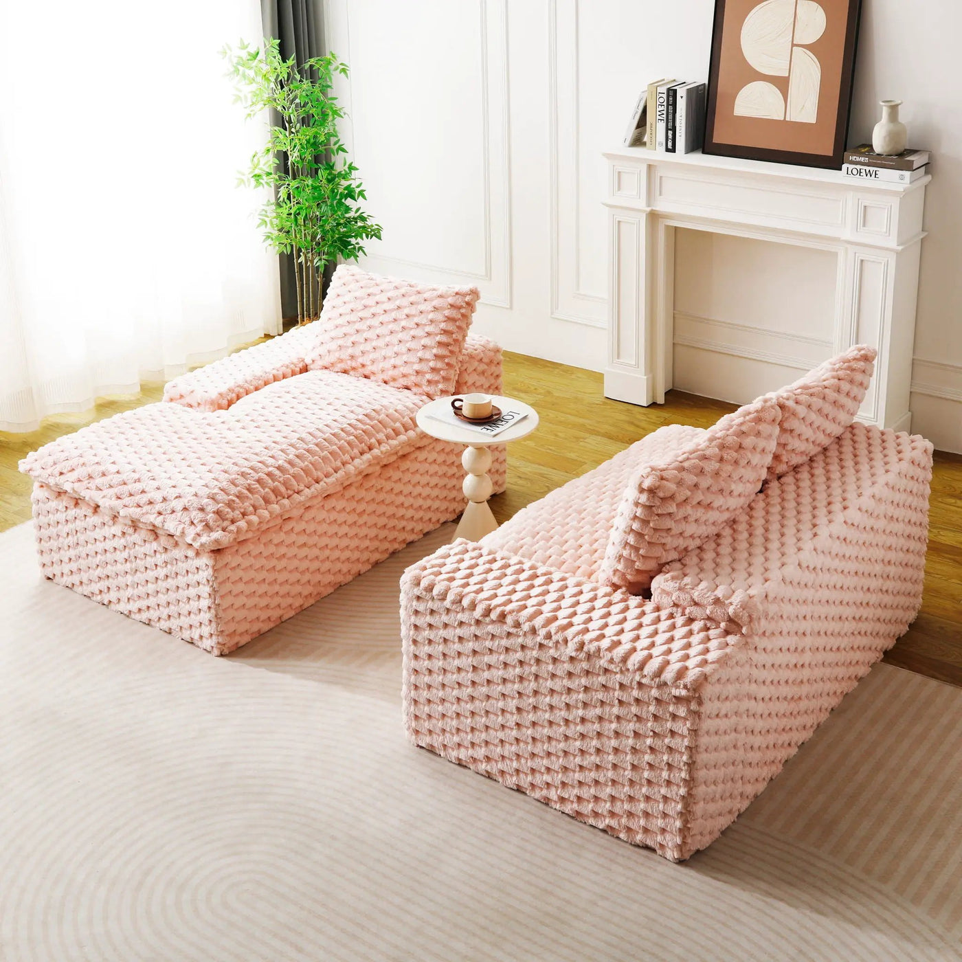 Modular Sofa, Convertible Twin Seat With Chaise Lounge by Unique Piece Furniture
