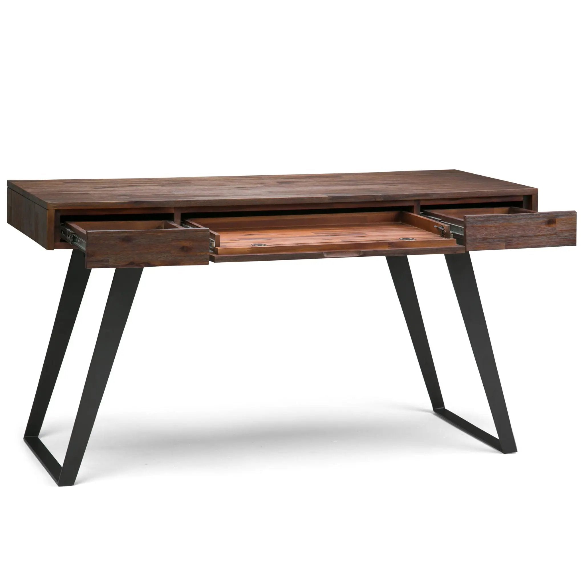 Lowry - Desk - Distressed Charcoal Brown by HouseOfZazla
