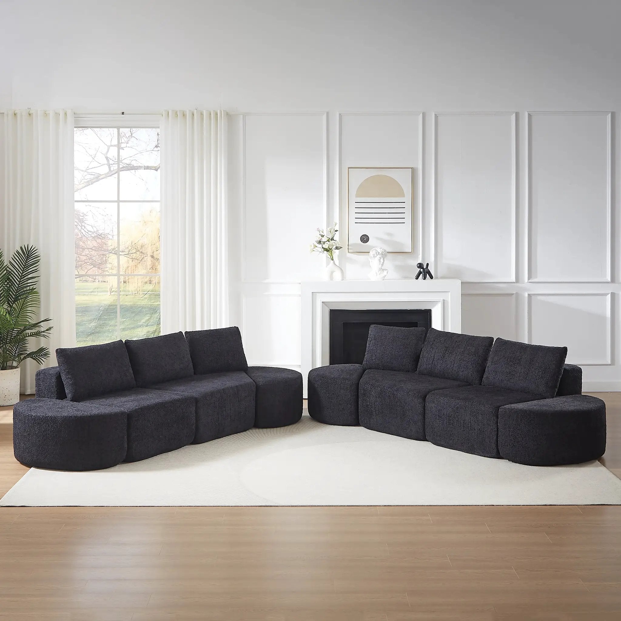Modular Sofa Set in Chenille Fabric by HouseOfZazla