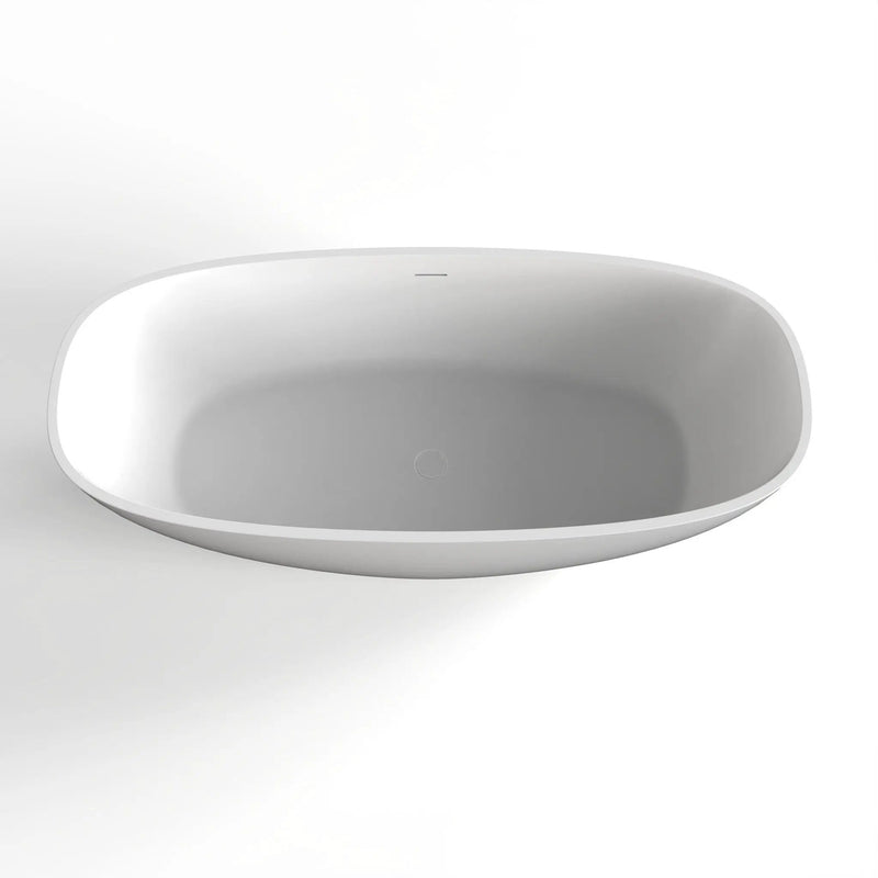Soaking Bathtub, Freestanding, Solid Surface - Matte White by HouseOfZazla