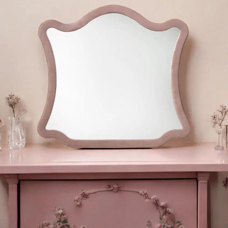 Salonia - Mirror - Pink Velvet by Unique Piece Furniture