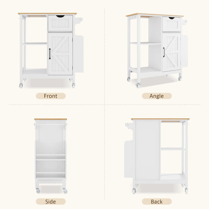 Kitchen Island Cart with Mobile Storage Cabinets by HouseOfZazla