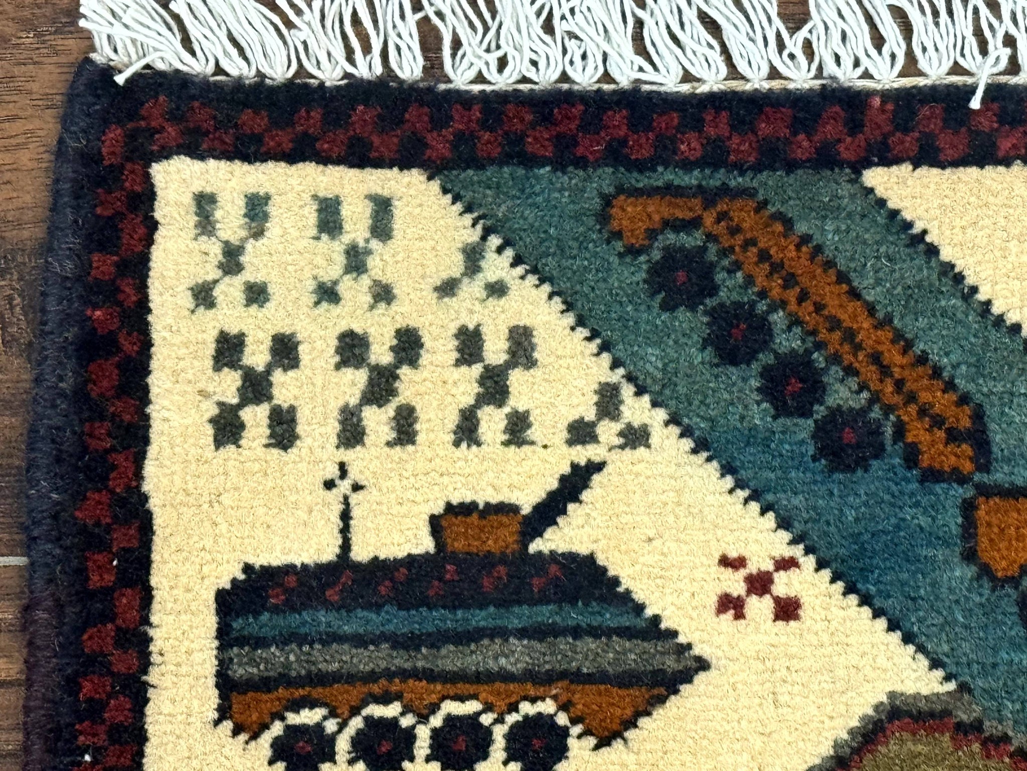 Afghan War Rug, Helicopters Tanks Guns, Handmade, Wool, 2x3 by Jewel Rugs