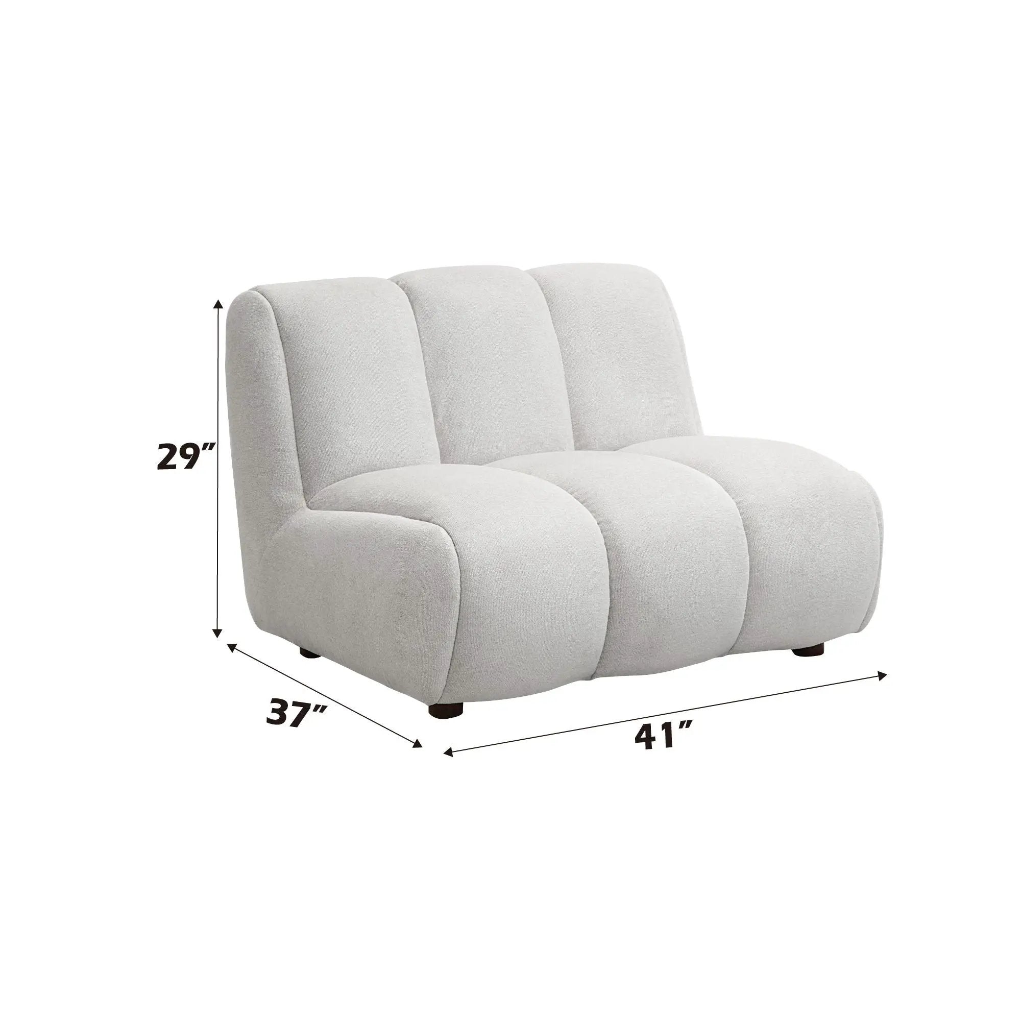 Manilla Sectional Sofa With Chair - Ivory White by HouseOfZazla