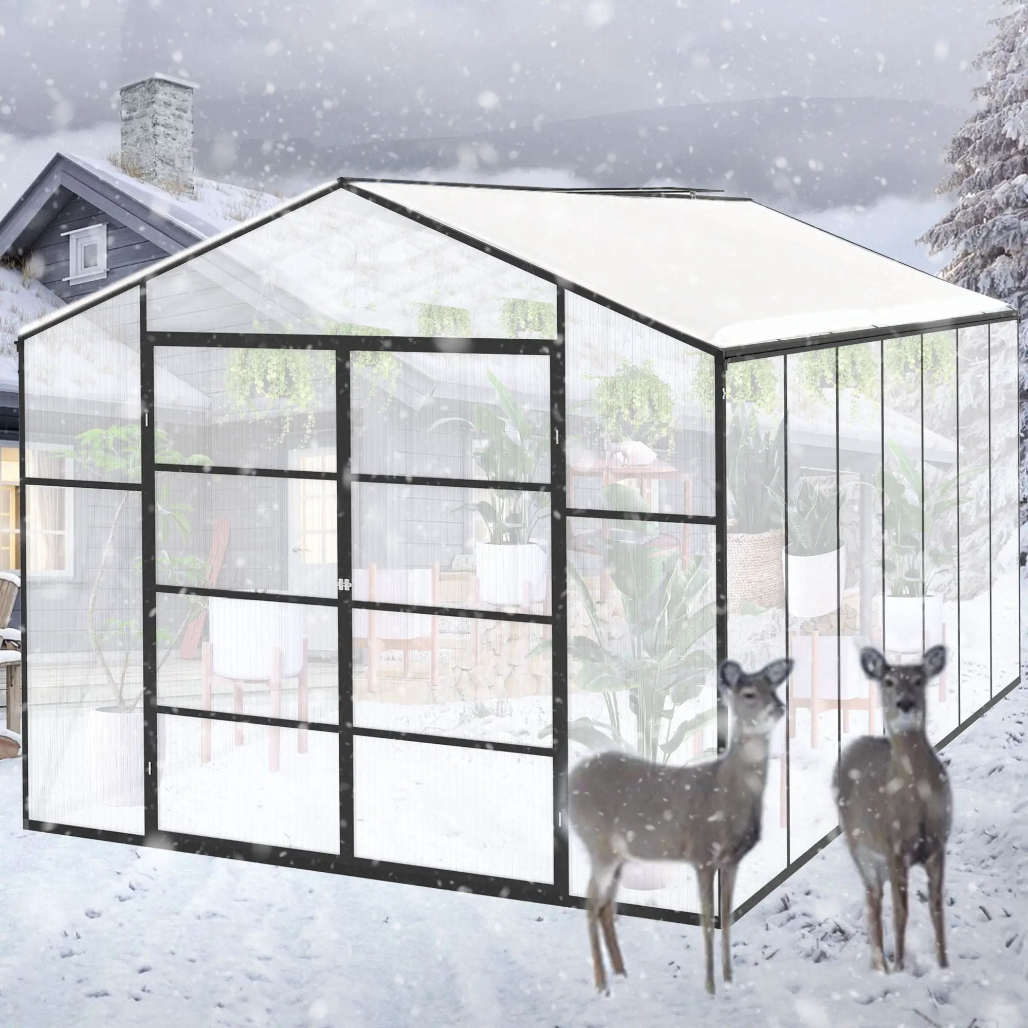 Gain Height Windproof Aluminum Greenhouse with Raised Base by HouseOfZazla