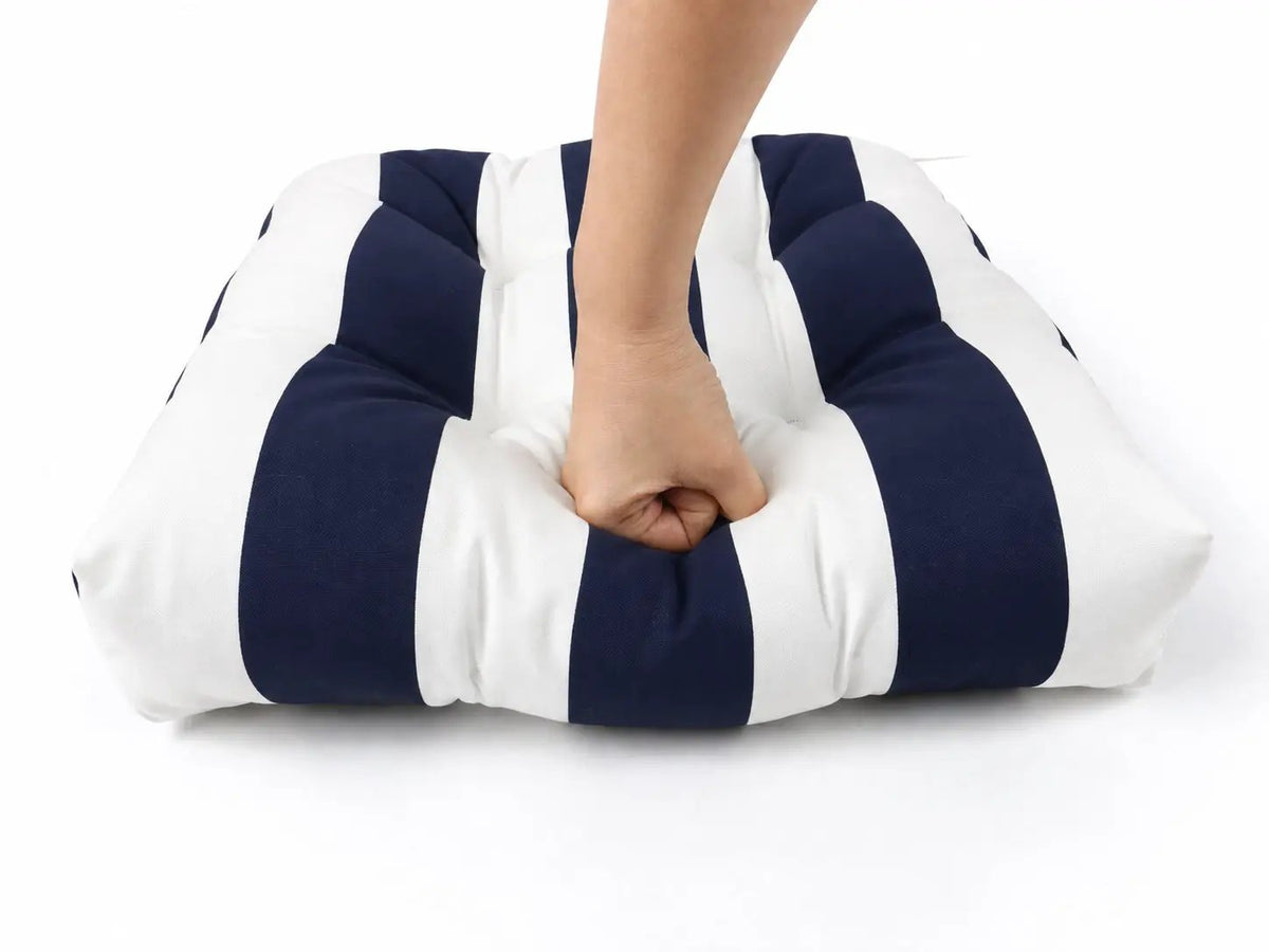 Outdoor Chair Cushions Set of 2 in Black/White Stripes by HouseOfZazla