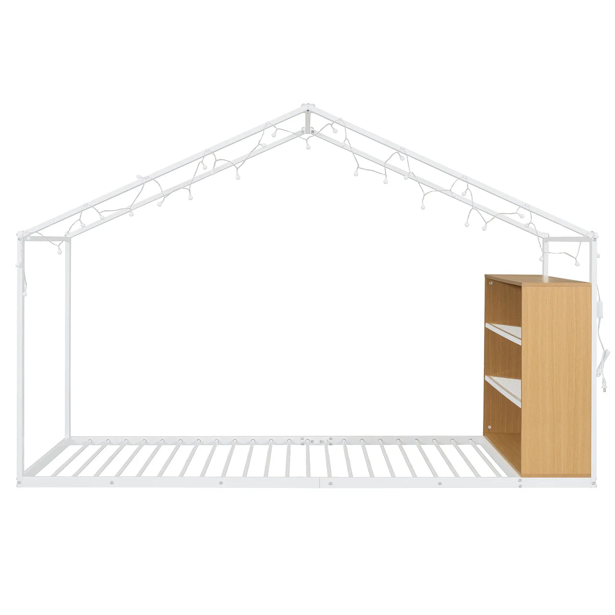 Bed House Frame With Shelves And Lights by HouseOfZazla