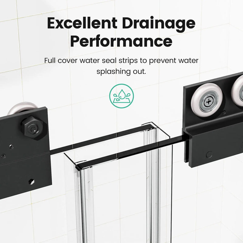 Semi Frameless Double Sliding Shower Door with Tempered Glass by HouseOfZazla