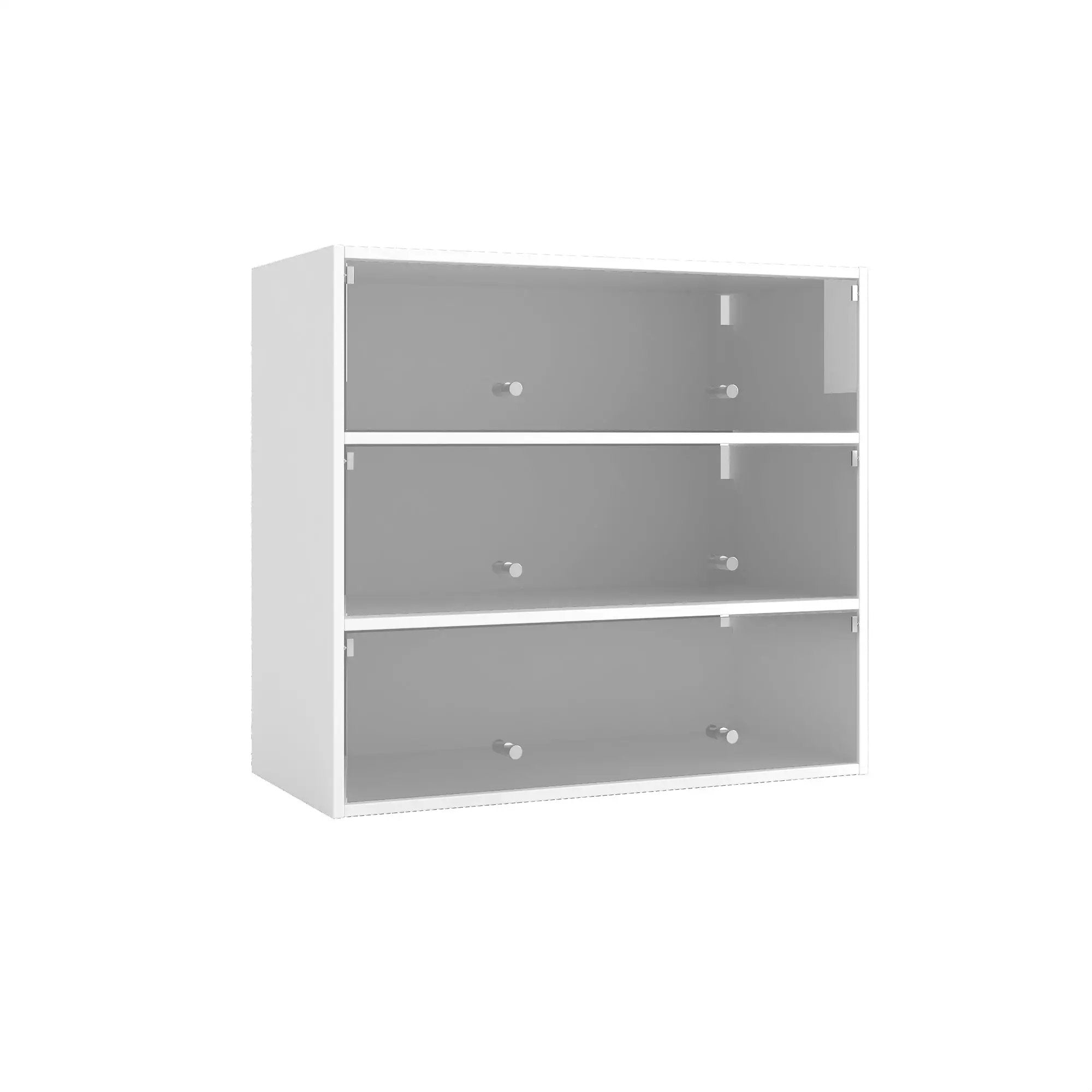 White Glass Door Shoe Storage Cabinet with RGB LED Light by HouseOfZazla