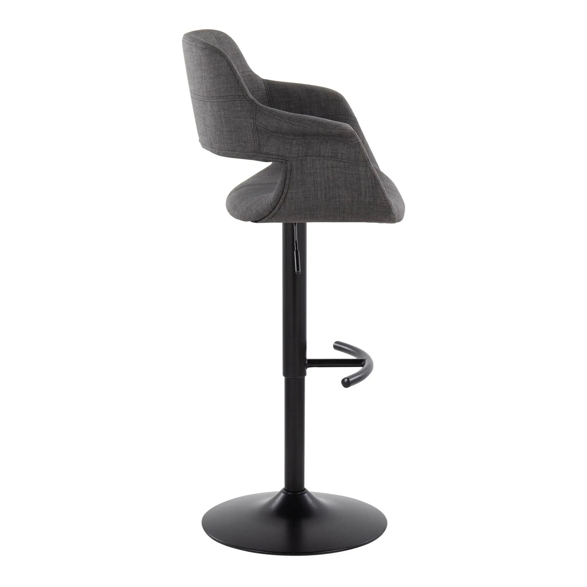 Vintage Flair - Mid Century Modern Adjustable Barstool With Swivel & Rounded T Footrest (Set of 2) by Unique Piece Furniture