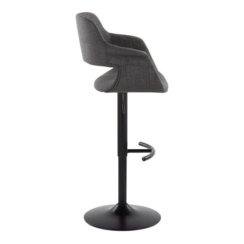 Vintage Flair - Mid Century Modern Adjustable Barstool With Swivel & Rounded T Footrest (Set of 2) by Unique Piece Furniture