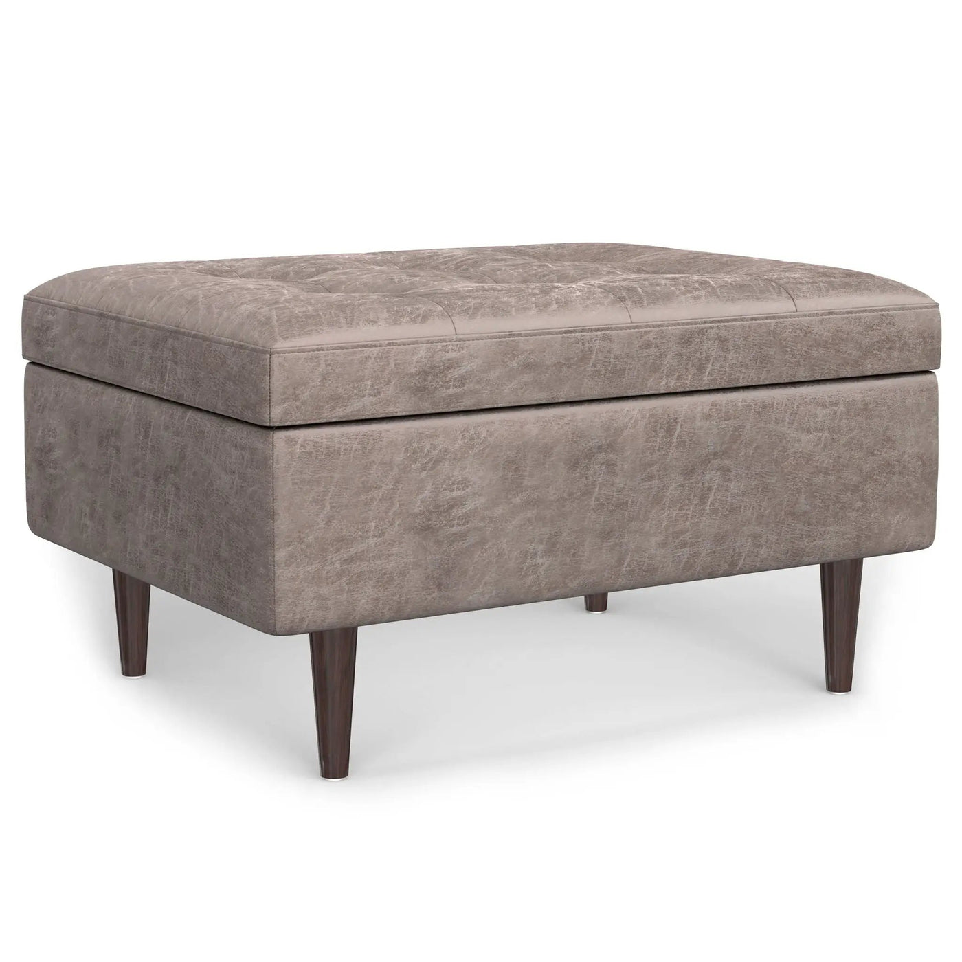 Shay - Large Square Coffee Table Storage Ottoman Mid-Century Style by HouseOfZazla