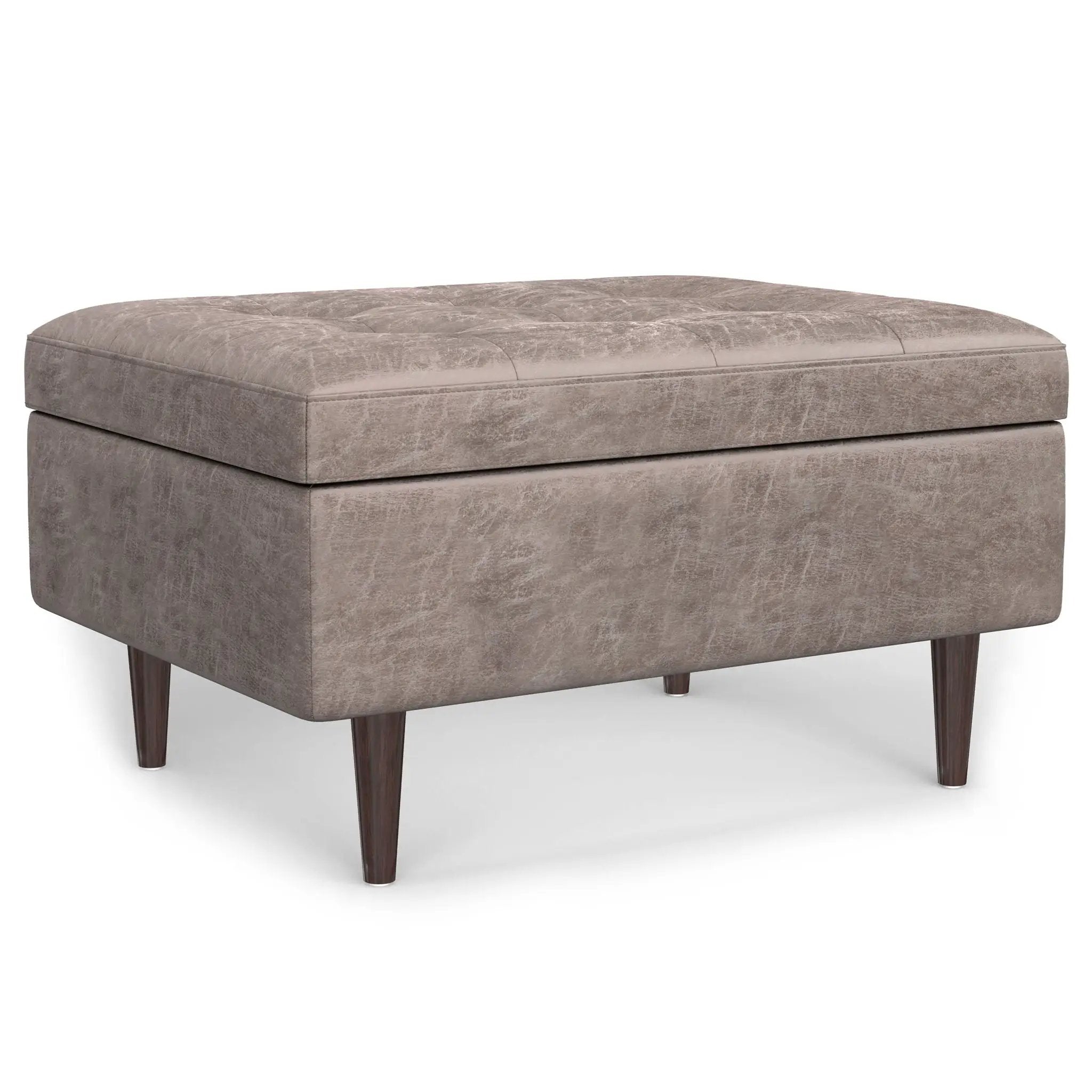 Shay - Large Square Coffee Table Storage Ottoman Mid-Century Style by Unique Piece Furniture