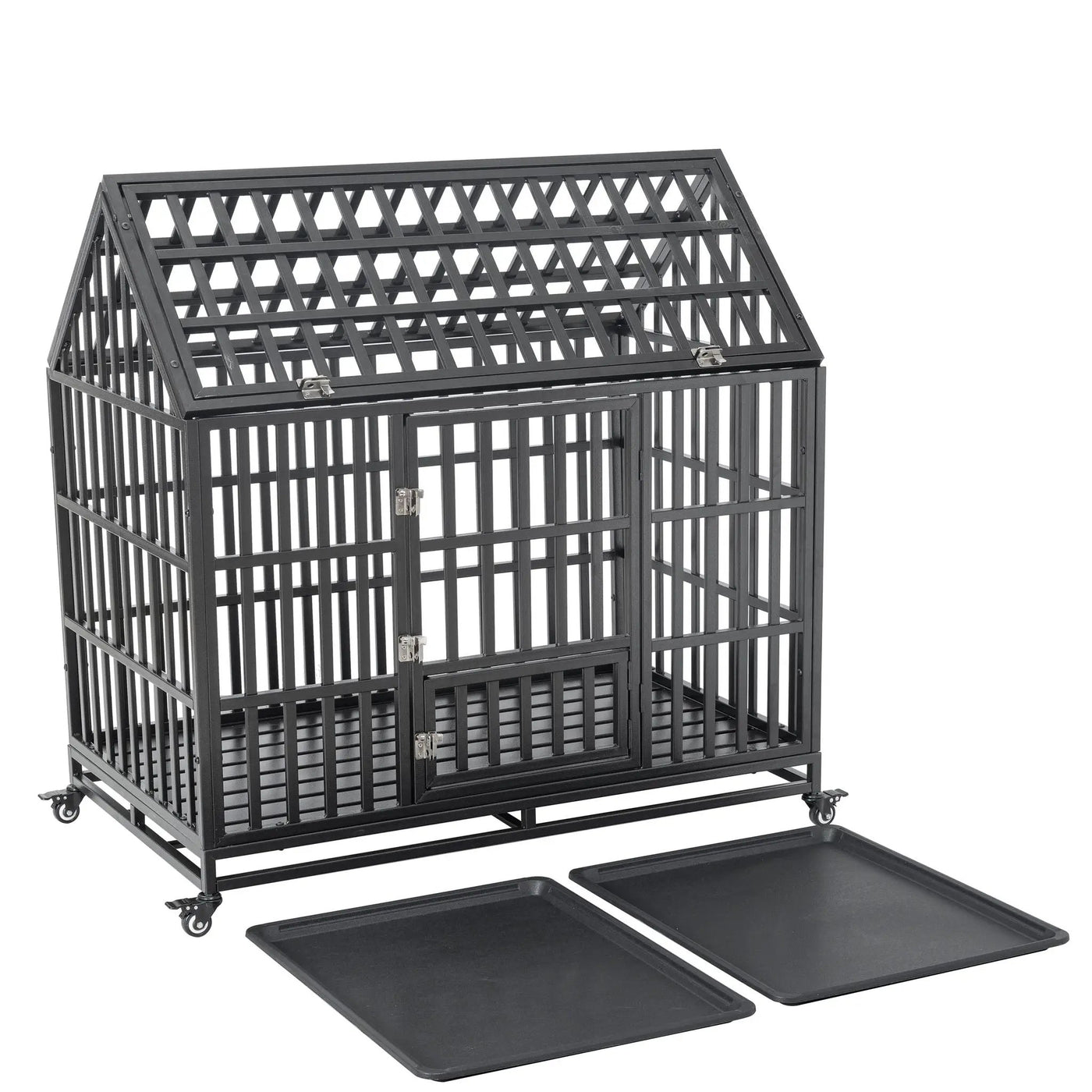 Heavy Duty Dog Crate Lockable Wheels by HouseOfZazla