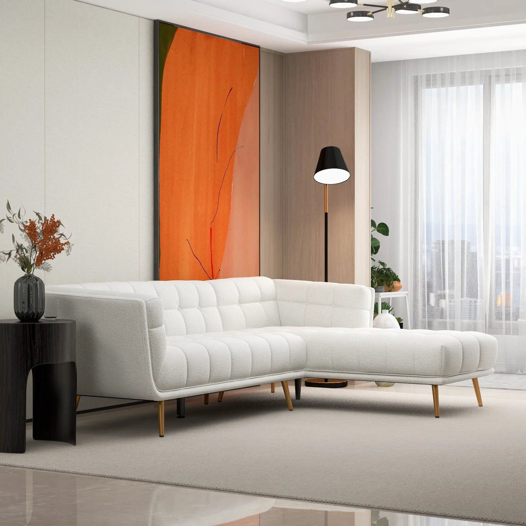 Addison - L Shape Sectional Sofa Tufted by HouseOfZazla