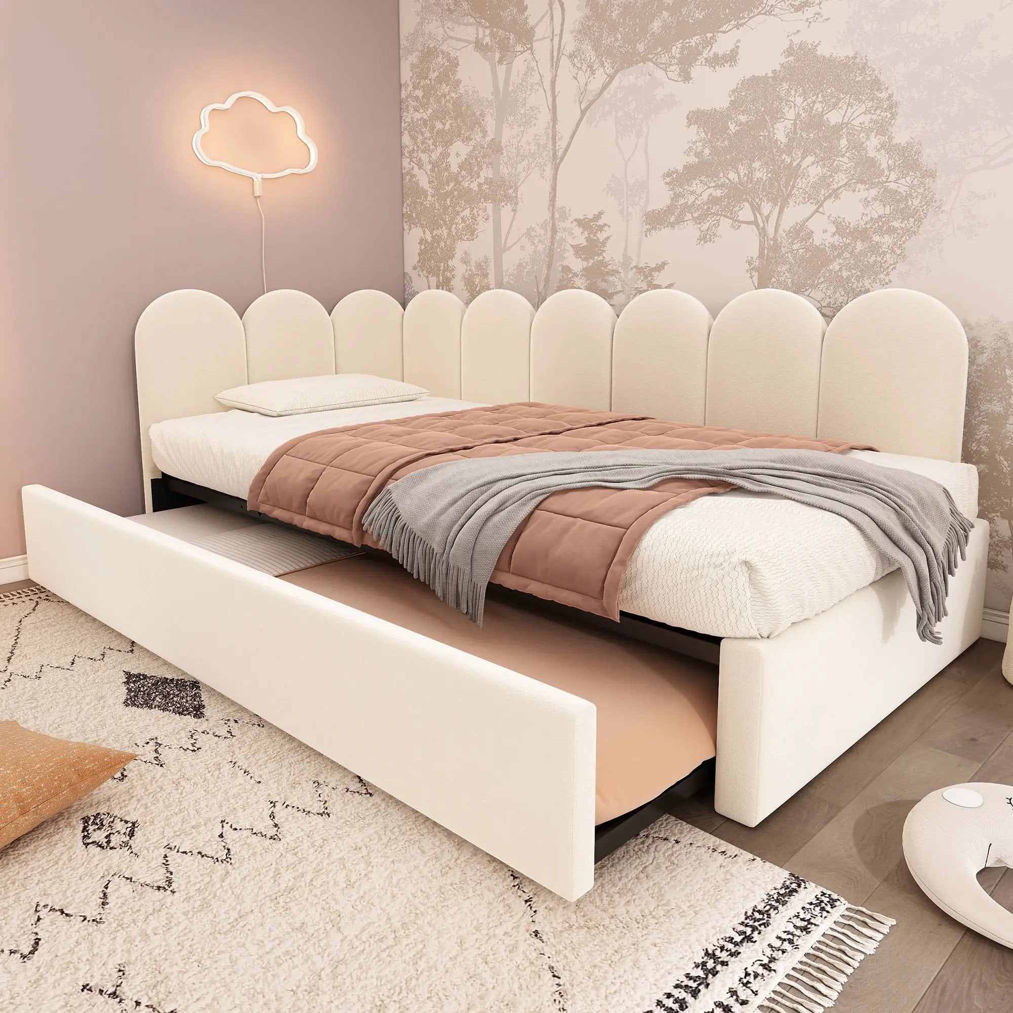 Upholstered Daybed With Metal Slatted Base by HouseOfZazla