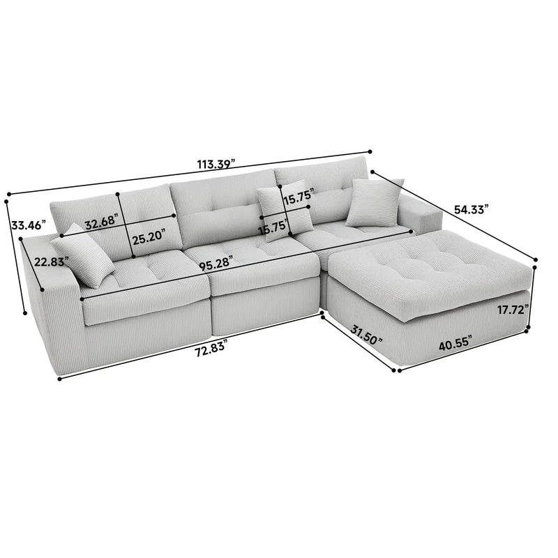 Corner Chaise L-Shaped Sectional Sofa Bed by Unique Piece Furniture