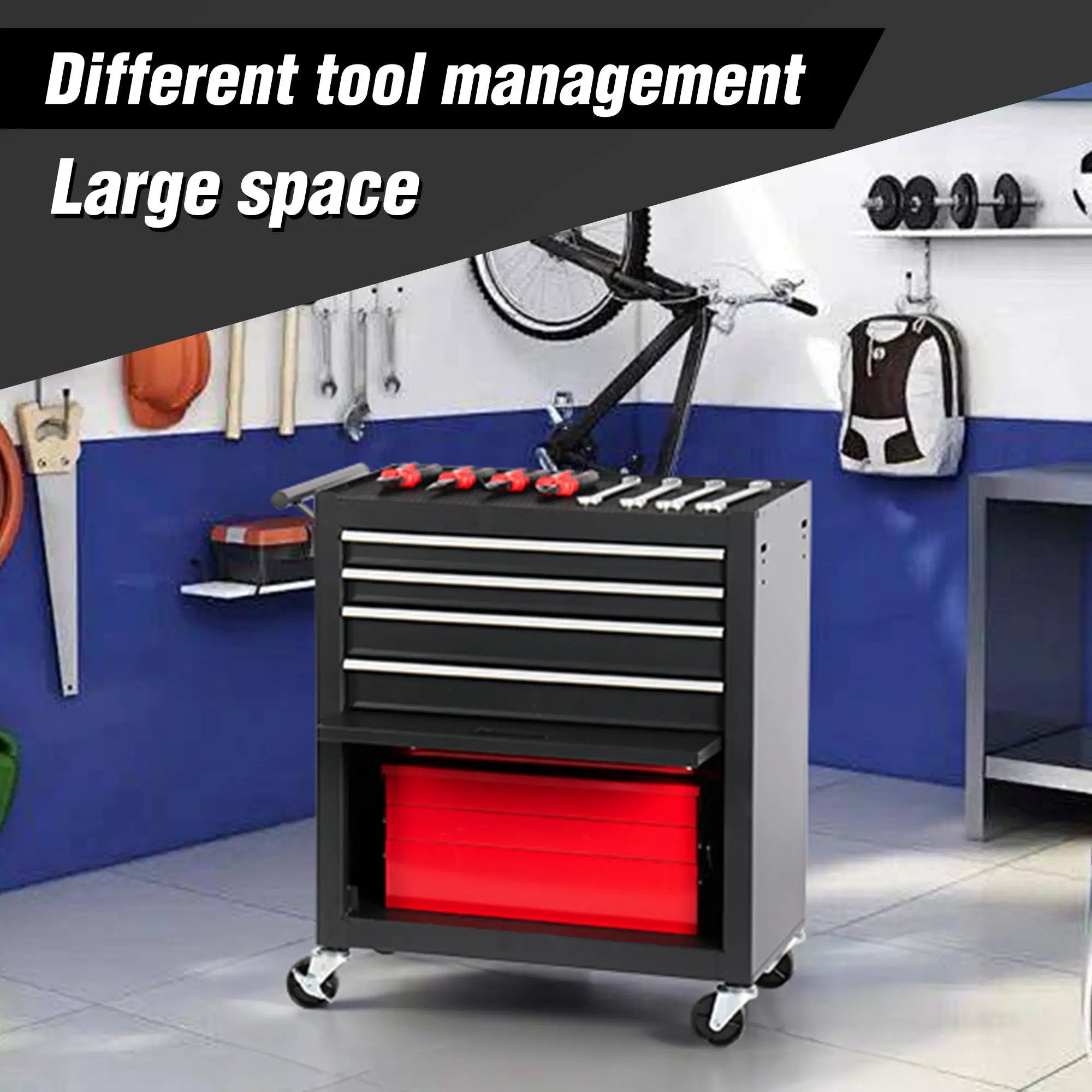 4-Drawer Rolling Tool Chest Cabinet with Wheels by HouseOfZazla