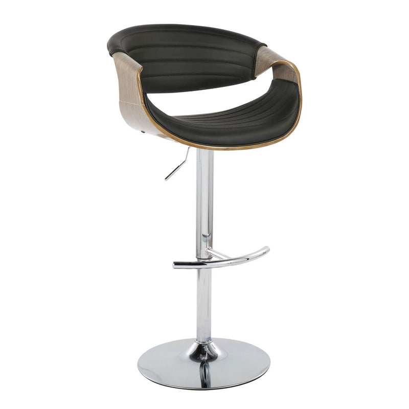 Symphony - Mid Century Modern Adjustable Barstool With Swivel & Rounded T Footrest (Set of 2) by Unique Piece Furniture