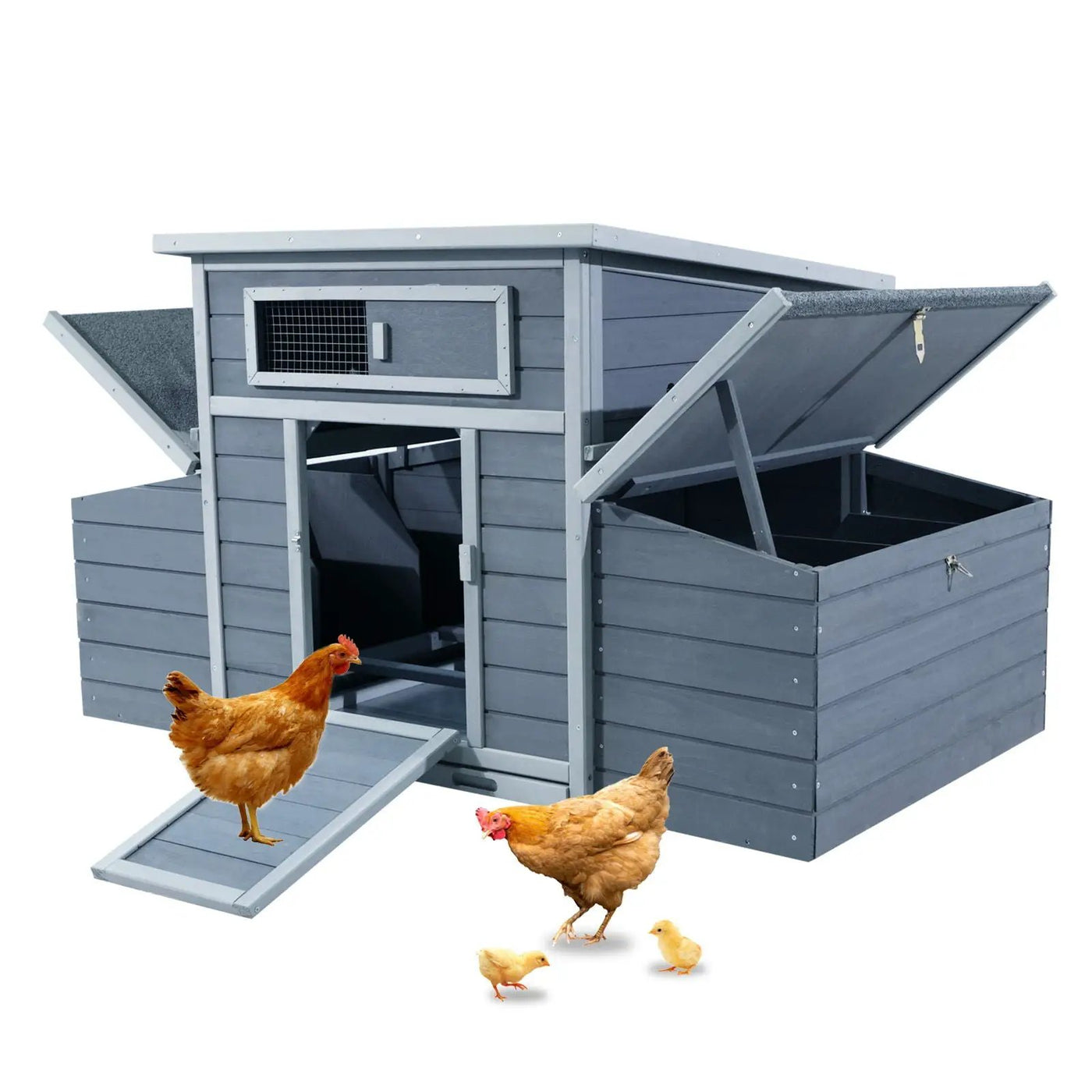 Large Chicken Coop Outdoor Hen House & Dual Nesting Boxes by HouseOfZazla