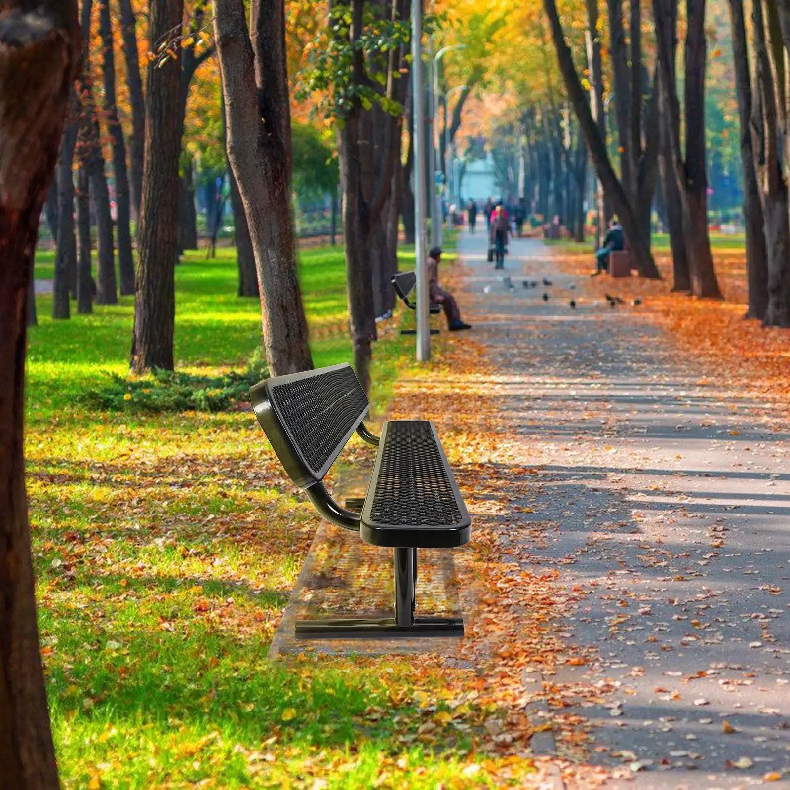 Outdoor Steel Bench With Backrest by HouseOfZazla