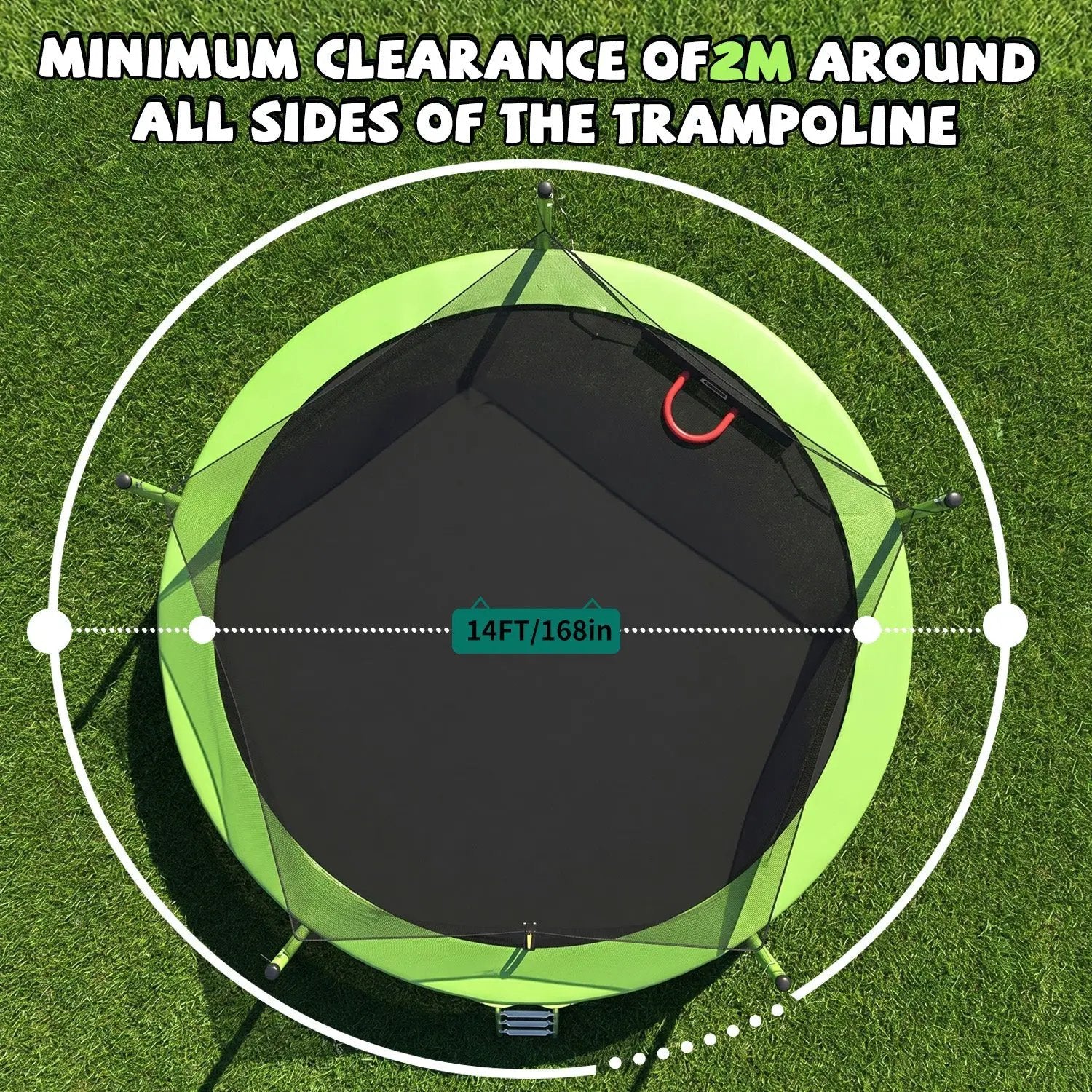 14FT Sports Fitness Trampoline with Enclosure Net by HouseOfZazla