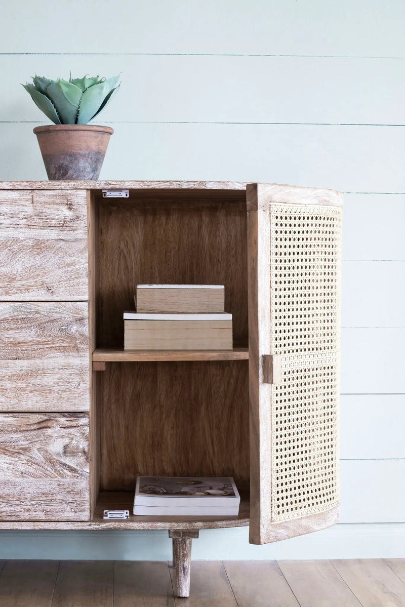 TV Console With Cane Doors - Multicolor by HouseOfZazla