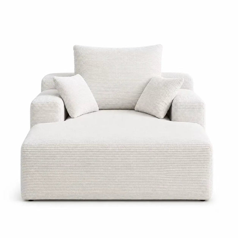 71.65'' Corduroy Chaise Lounge Sofa with Cup Holders & Storage Pocket by HouseOfZazla