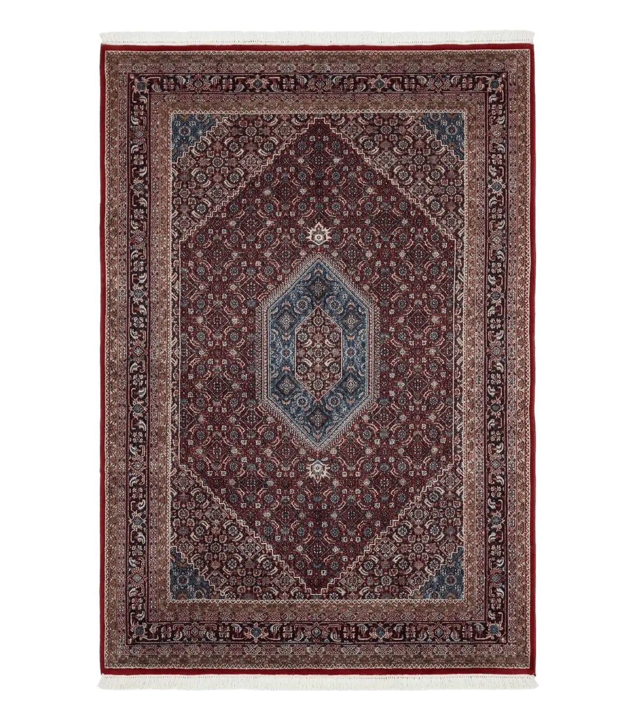 Indo Persian Bidjar Rug 6x9, Vintage Wool Handmade Carpet by Jewel Rugs