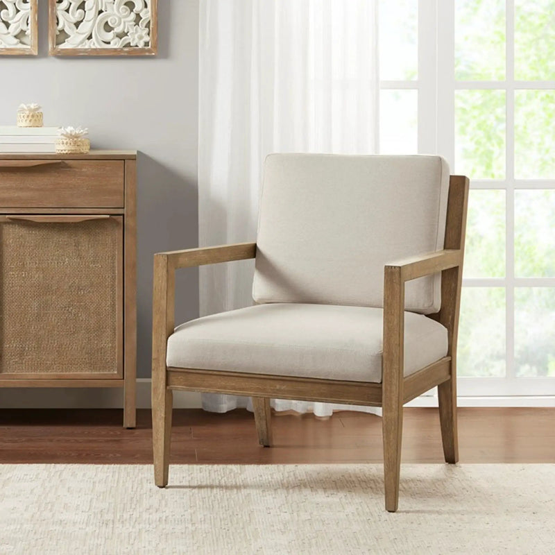 Tage - Upholstered Accent Armchair With Slatted Back Design - Ivory by Unique Piece Furniture