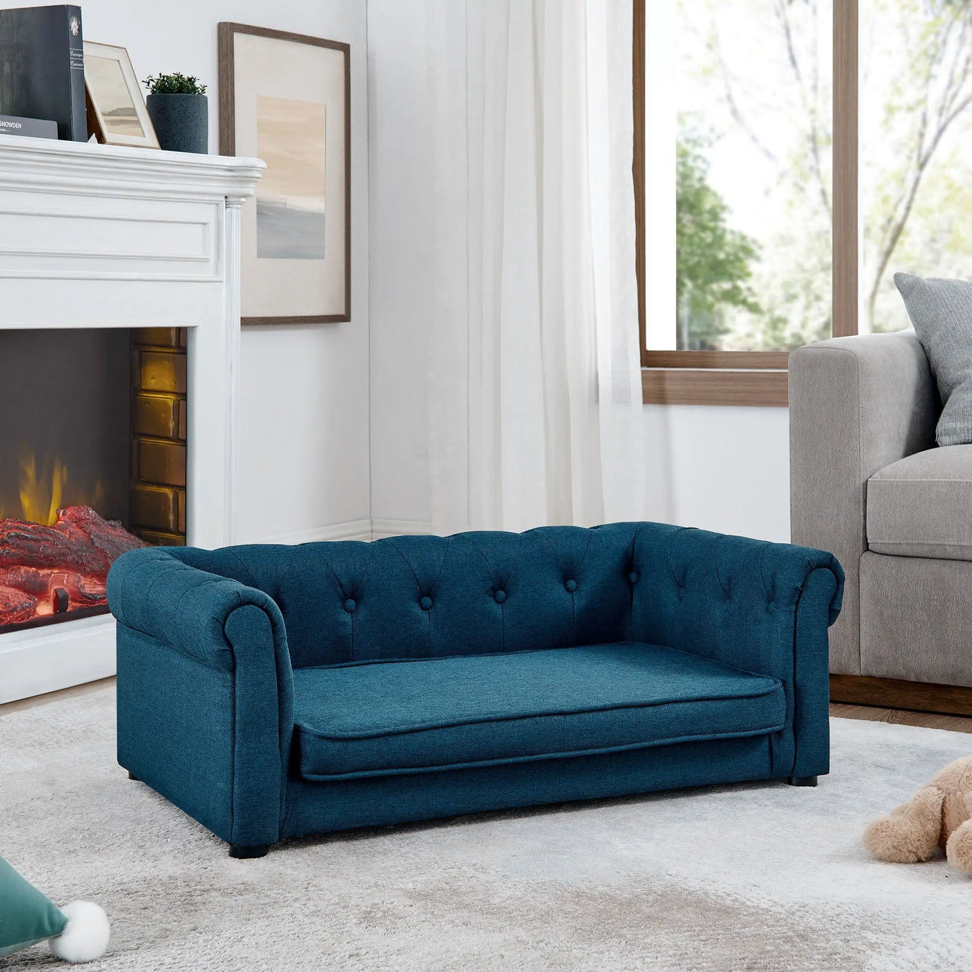 Modern Elegant Rectangle Pet Bed, Durable Elevated Dog Sofa by HouseOfZazla