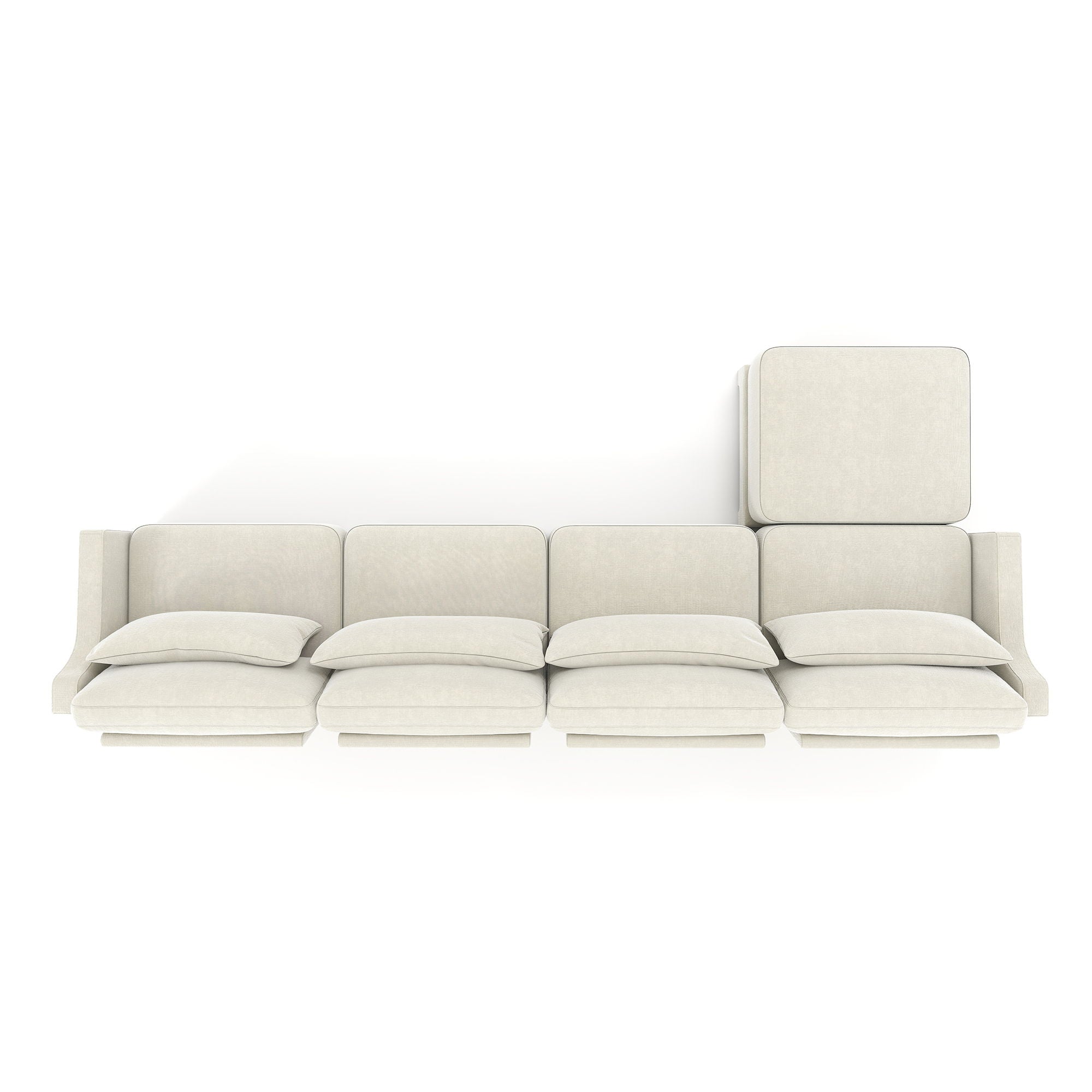 Stylish Sofa With Ottoman And Lumbar Pillows, Ergonomic Design by HouseOfZazla