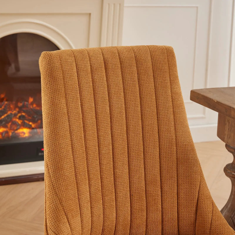 Set of 2 Rayon Cloth Flocking Linen Dining Chairs by BLAKHOM