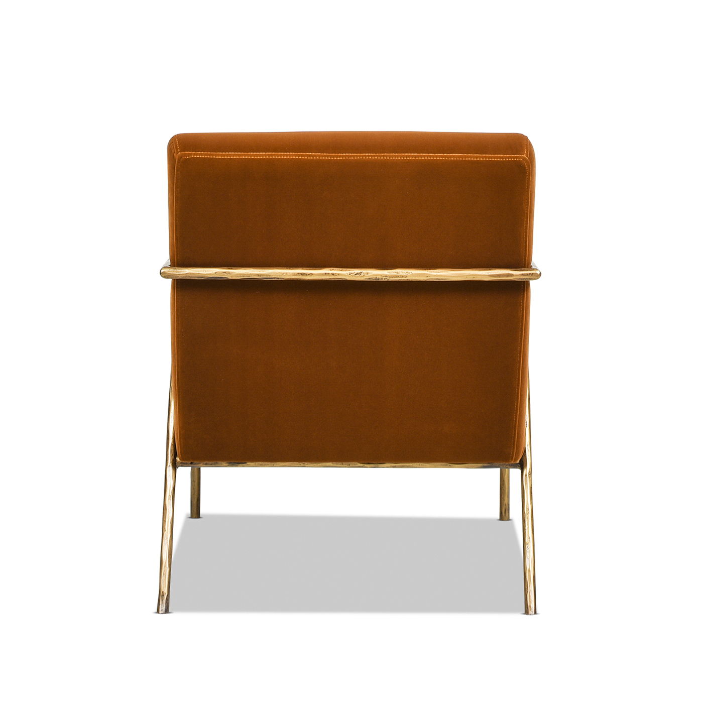 Aerin - Hammered Brass Upholstered Accent Arm Chair by HouseOfZazla