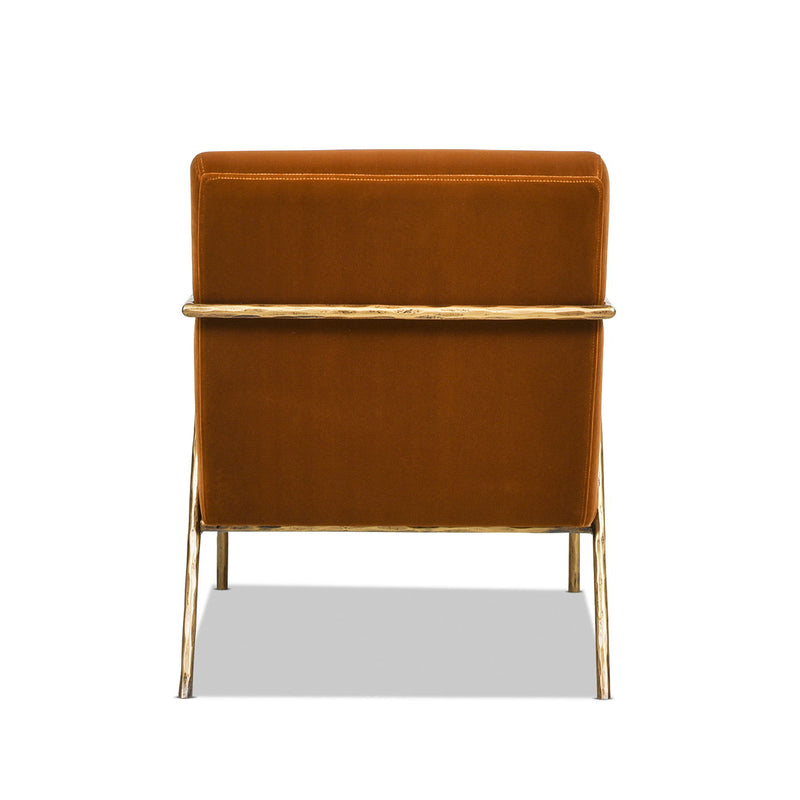 Aerin - Hammered Brass Upholstered Accent Arm Chair by HouseOfZazla