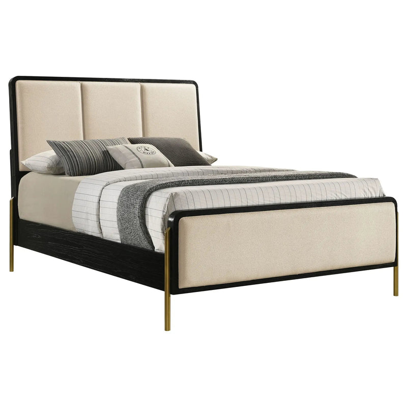 Arini 56-inch Queen Panel Bed Cream and Black by Unique Piece Furniture