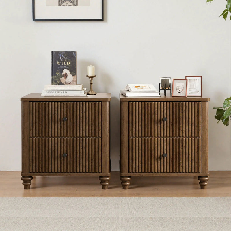 Fluted Nightstand With 3 Drawers by HouseOfZazla