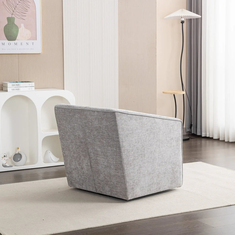 Nice Modern Upholstered Barrel Armchair, 360° Swivel by HouseOfZazla