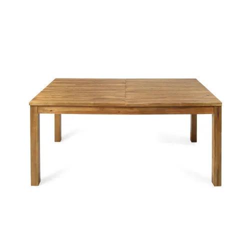 7 Pieces Acacia Wood Outdoor Dining Set with Cream Cushions by HouseOfZazla