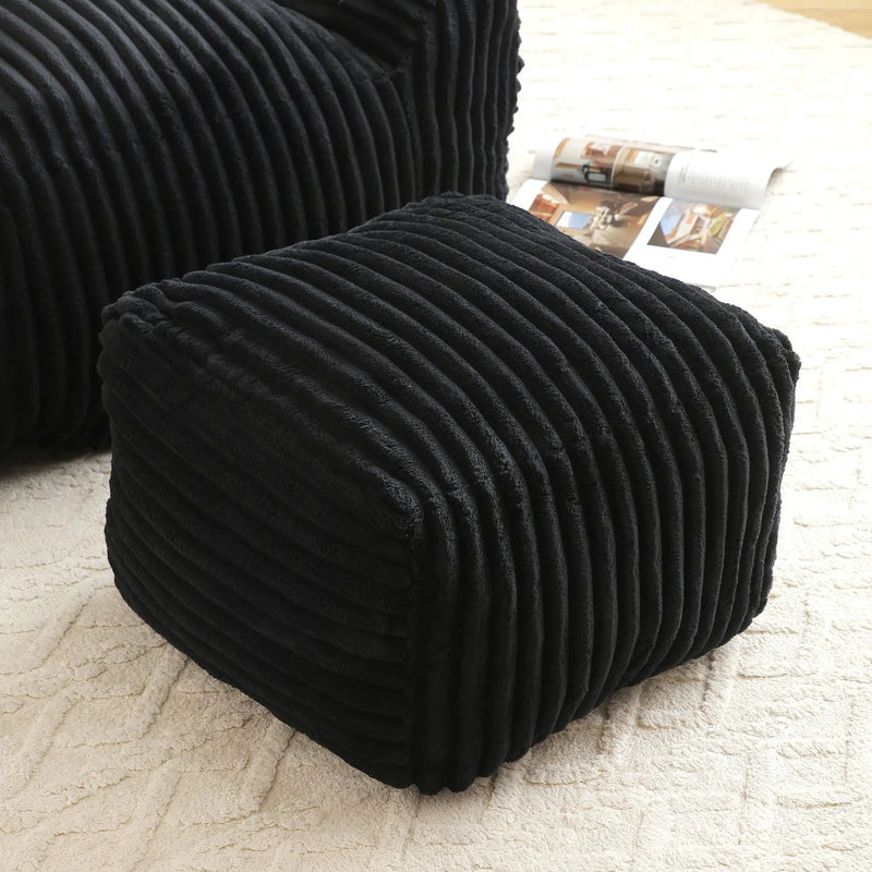 Giant Bean Bag Chair With Armrests And Footstool by Unique Piece Furniture