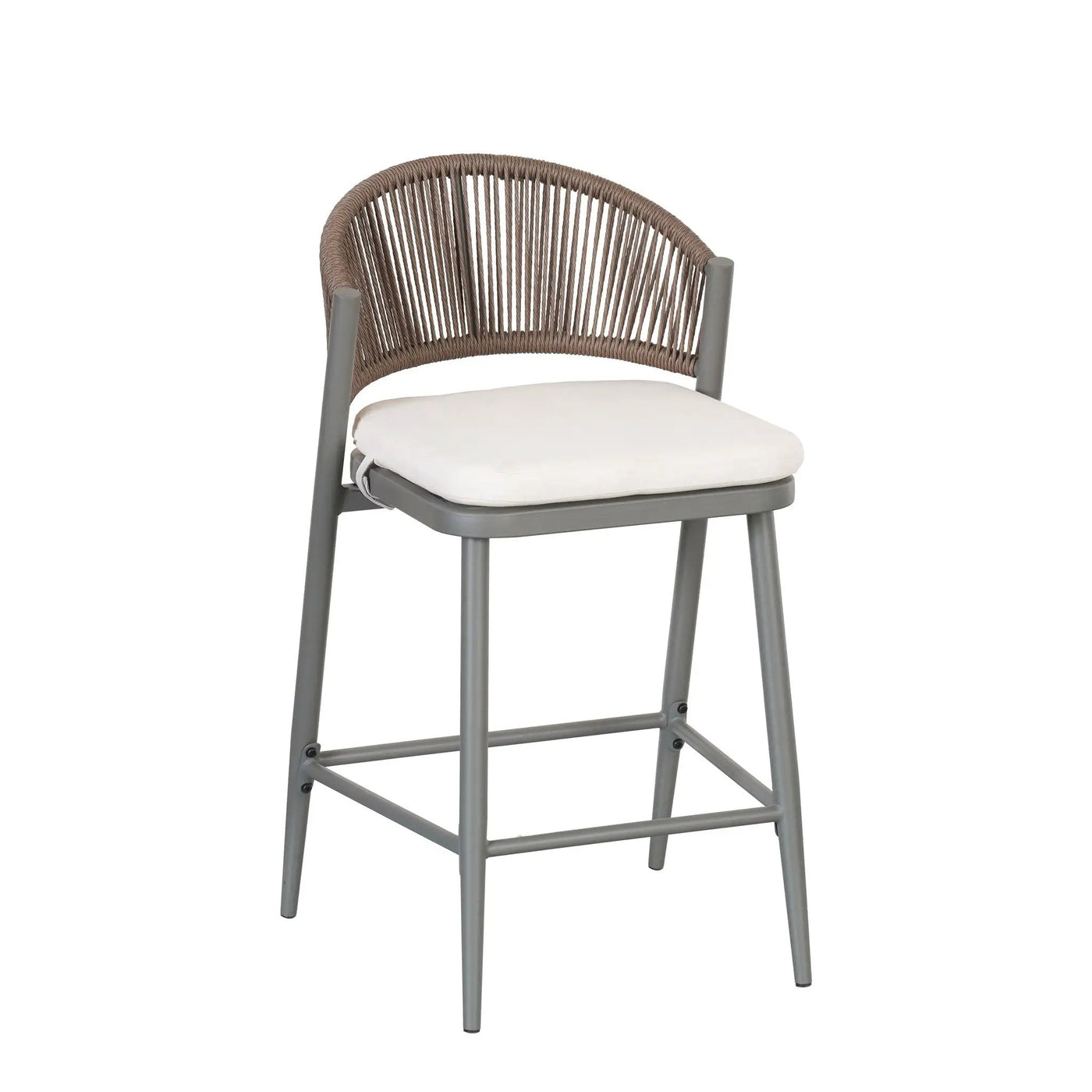 Outdoor 26" Counter Height Metal Frame Counter Stools With Scallop Shaped Backrest & Water Resistant Cushions by HouseOfZazla