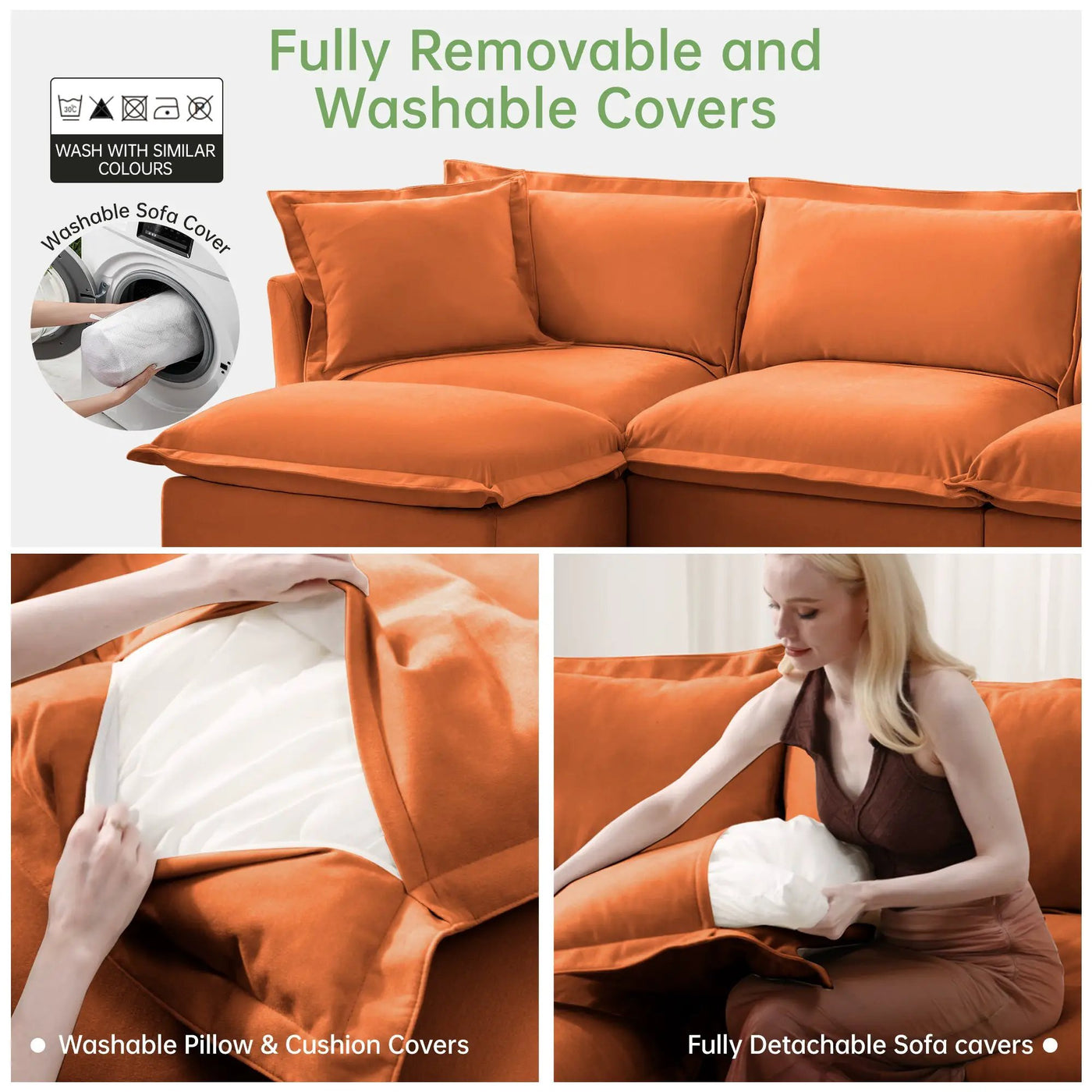 Slip-Covered Armchair with Cushions by HouseOfZazla