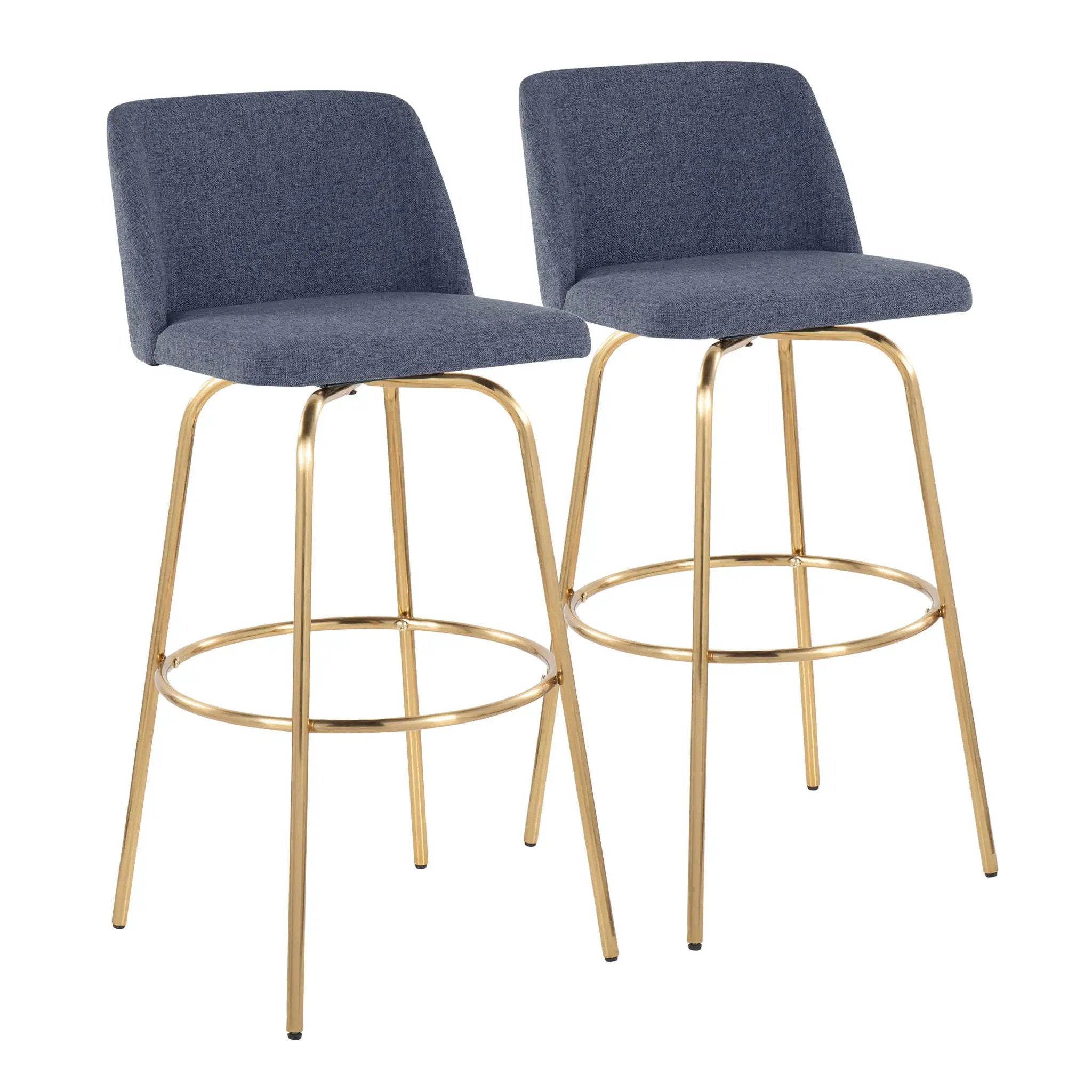 Toriano - Contemporary Fixed Height Barstool With Swivel With Round Footrest (Set of 2) by Unique Piece Furniture