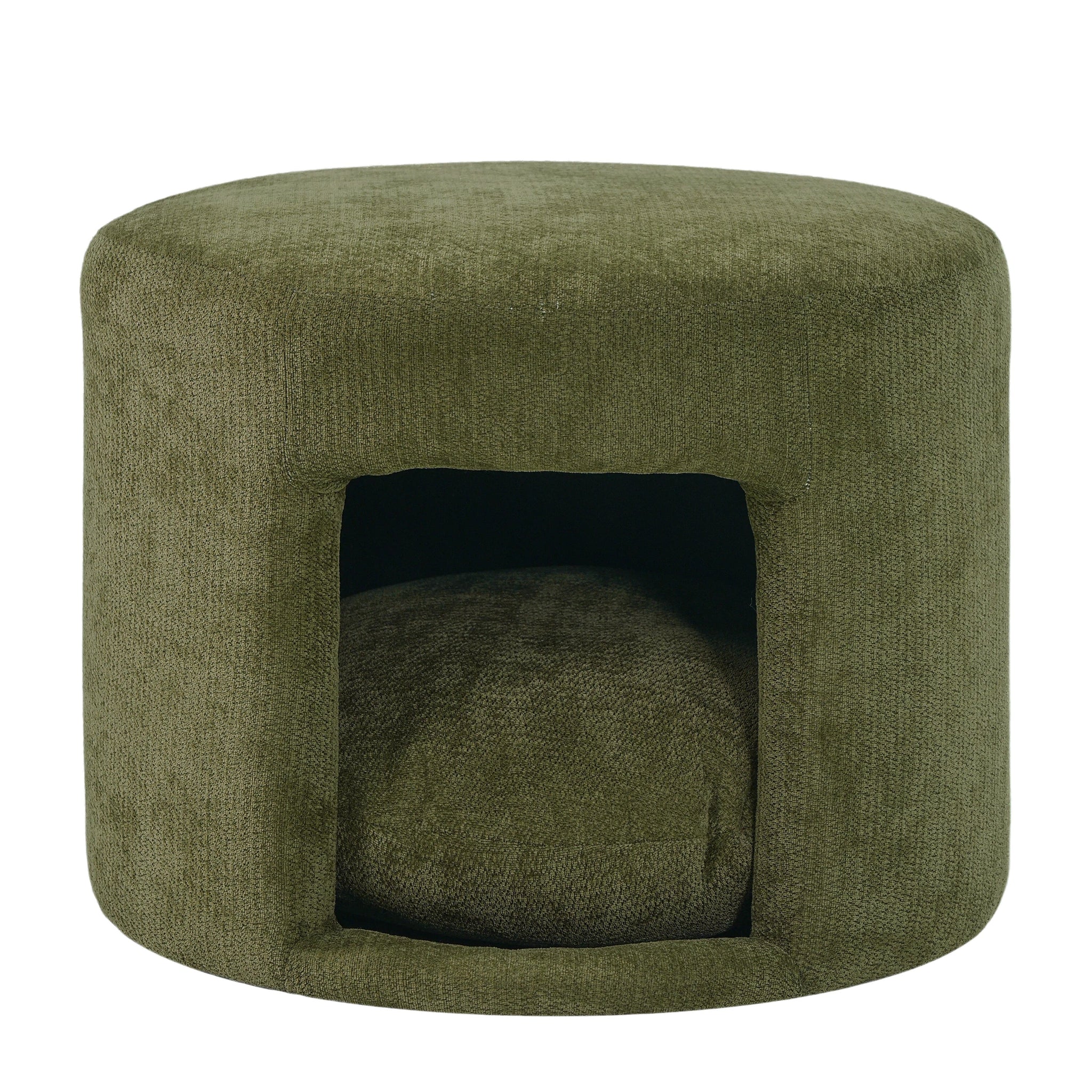 Green Pet Friendly Ottoman with Removable Pet Cushion and Hidden Pet Nook by HouseOfZazla
