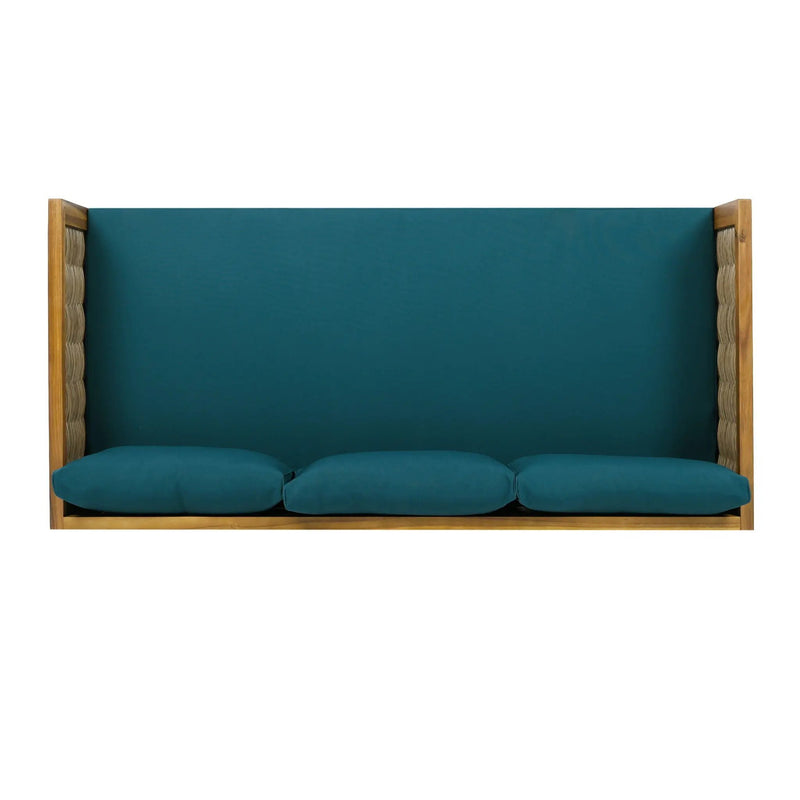 Claremont 3 Seater Daybed Teak Acacia Wood Water Resistant Cushions by HouseOfZazla